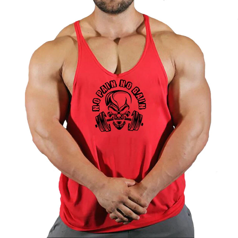 New Hot Sale Mens Printed Tank Top Breathable Cool Vest Running Shirt Cotton Tees Bodybuilding Singlet Fitness Sleeveless Gym