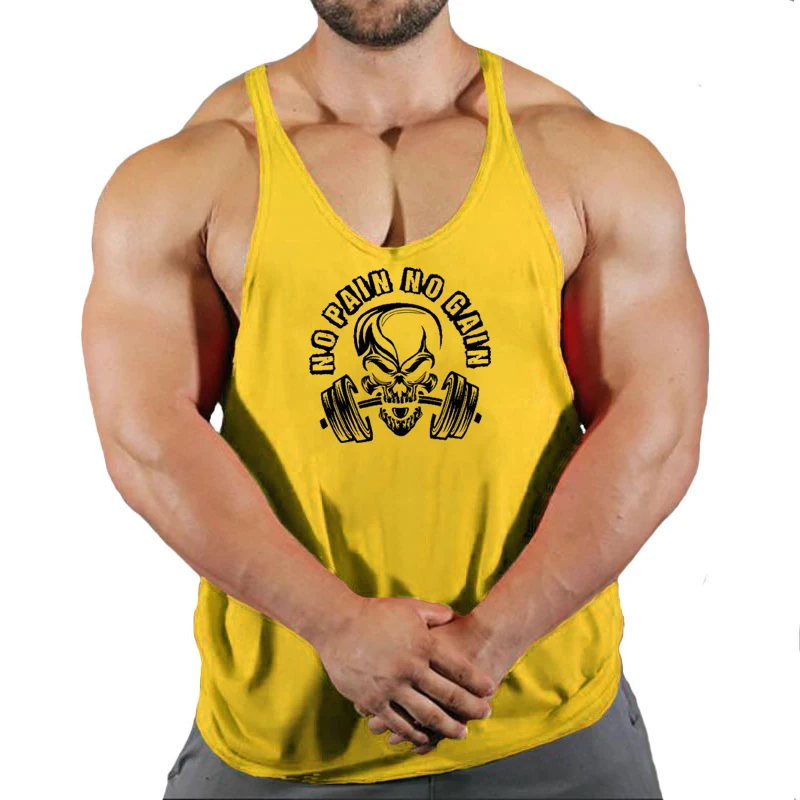 New Hot Sale Mens Printed Tank Top Breathable Cool Vest Running Shirt Cotton Tees Bodybuilding Singlet Fitness Sleeveless Gym