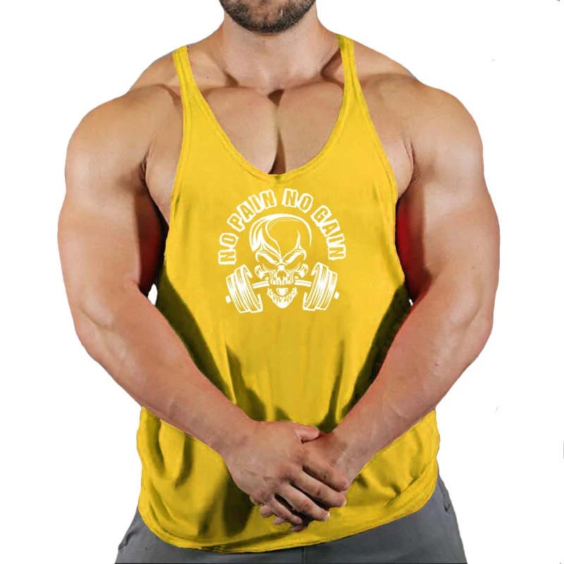 New Hot Sale Mens Printed Tank Top Breathable Cool Vest Running Shirt Cotton Tees Bodybuilding Singlet Fitness Sleeveless Gym