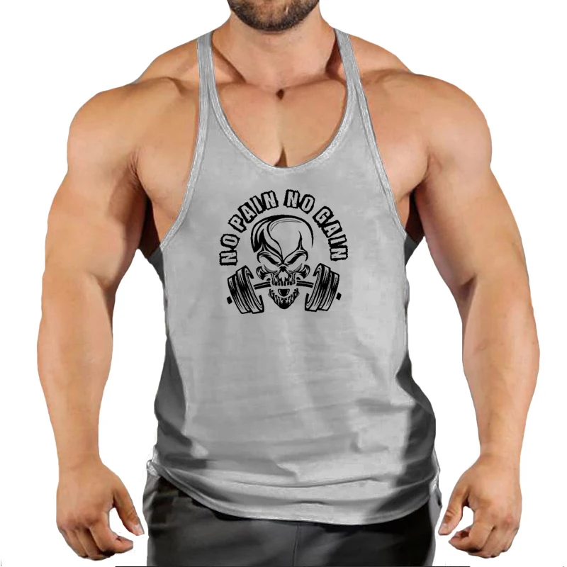 New Hot Sale Mens Printed Tank Top Breathable Cool Vest Running Shirt Cotton Tees Bodybuilding Singlet Fitness Sleeveless Gym