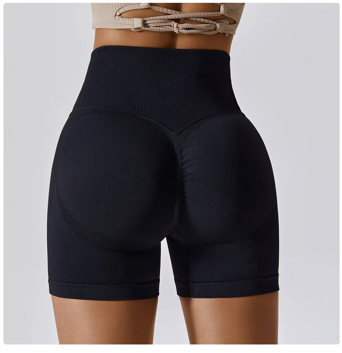 CZGUKE Women's Shorts for Cycling Jogging Fitness Sports Seamless High-Waisted Hip-Lifting Gym Shorts Tight Yoga Clothing