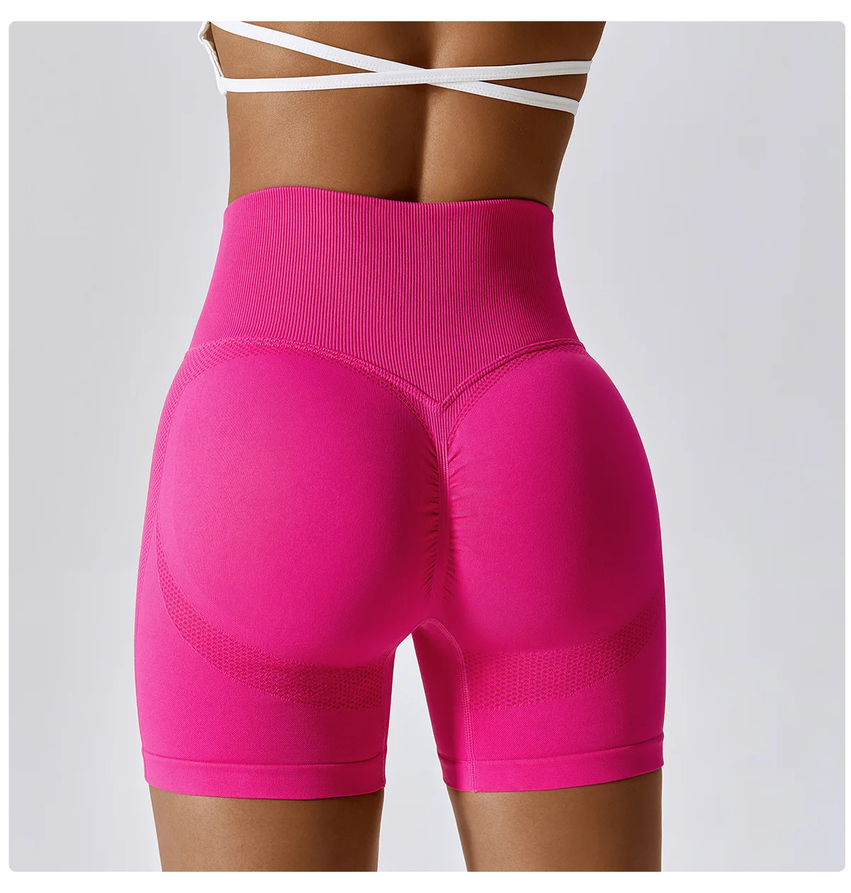 CZGUKE Women's Shorts for Cycling Jogging Fitness Sports Seamless High-Waisted Hip-Lifting Gym Shorts Tight Yoga Clothing