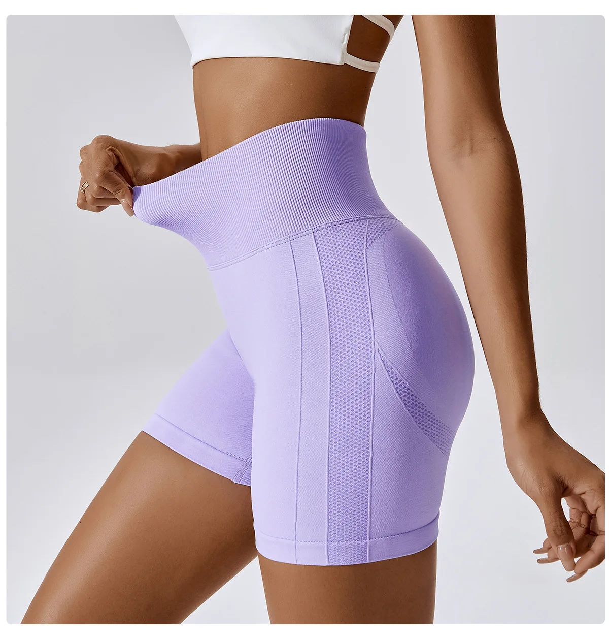 CZGUKE Women's Shorts for Cycling Jogging Fitness Sports Seamless High-Waisted Hip-Lifting Gym Shorts Tight Yoga Clothing