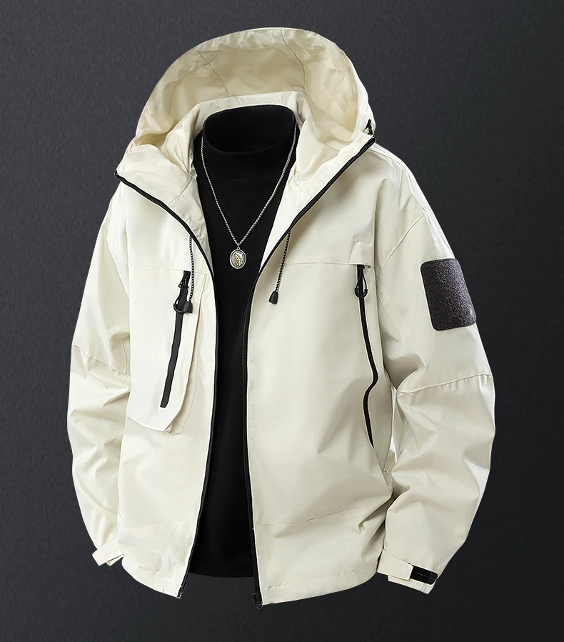 CHRLCK Men's Waterproof Running Jacket Caramel Women Windproof Windbreaker Hiking Camping Cycling Trekking Jogging Jackets