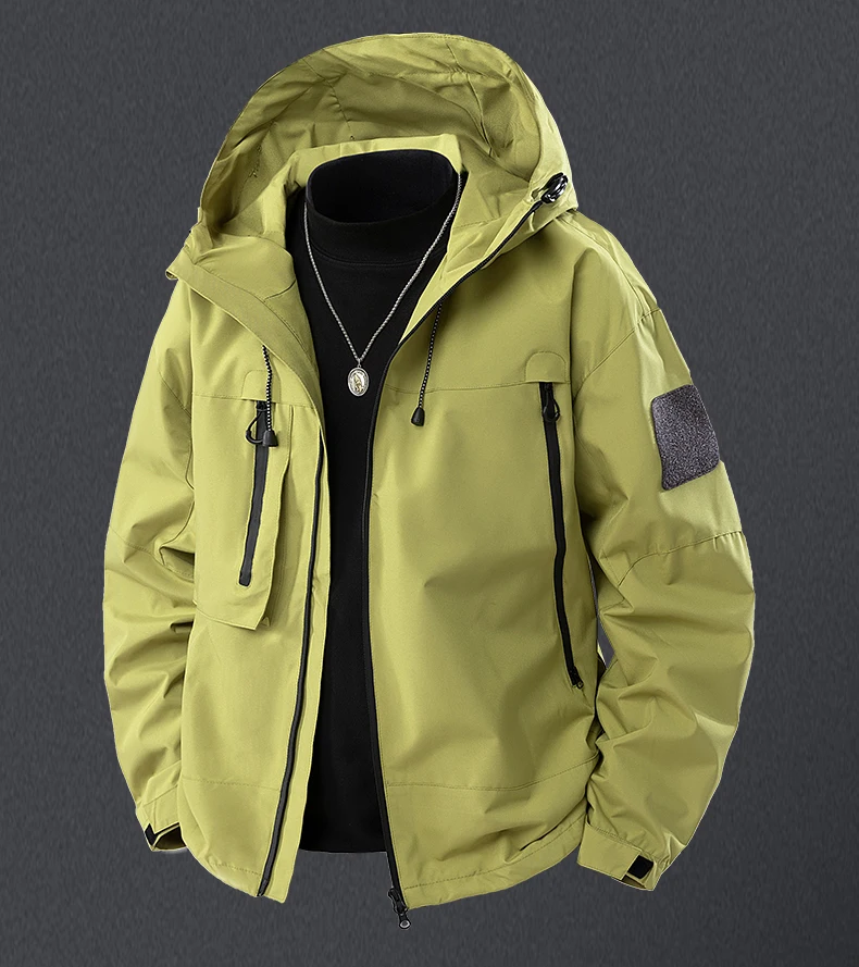 CHRLCK Men's Waterproof Running Jacket Caramel Women Windproof Windbreaker Hiking Camping Cycling Trekking Jogging Jackets