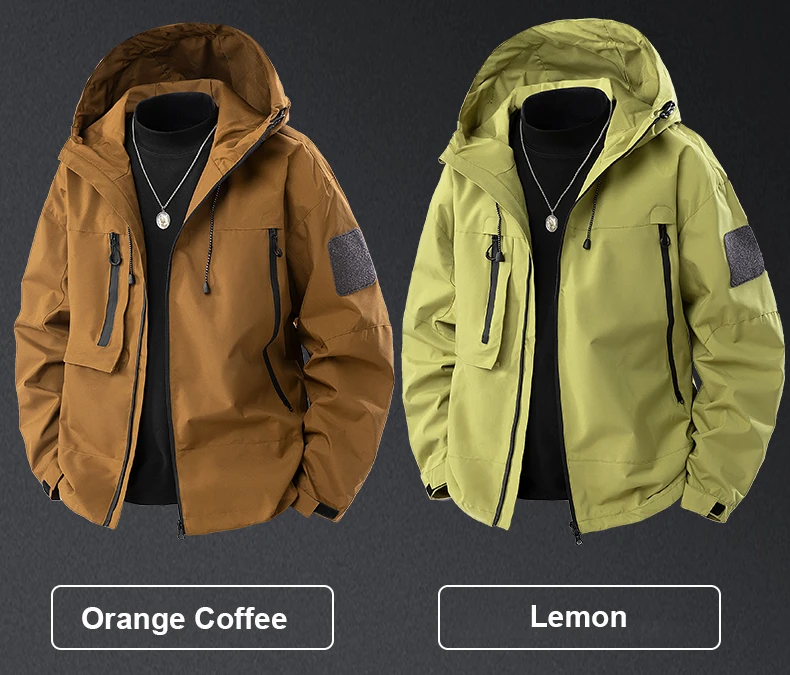 CHRLCK Men's Waterproof Running Jacket Caramel Women Windproof Windbreaker Hiking Camping Cycling Trekking Jogging Jackets