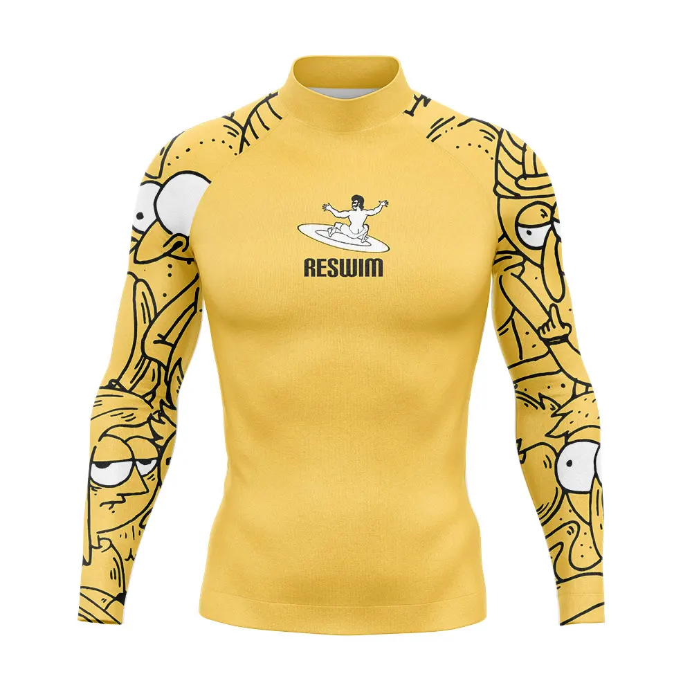 Men's Rash Guards Surfing Diving Suit Swimwear Long Sleeve T-shirt UV Protection Swimsuit Swimming Surf Tight Shirts Gym Clothes