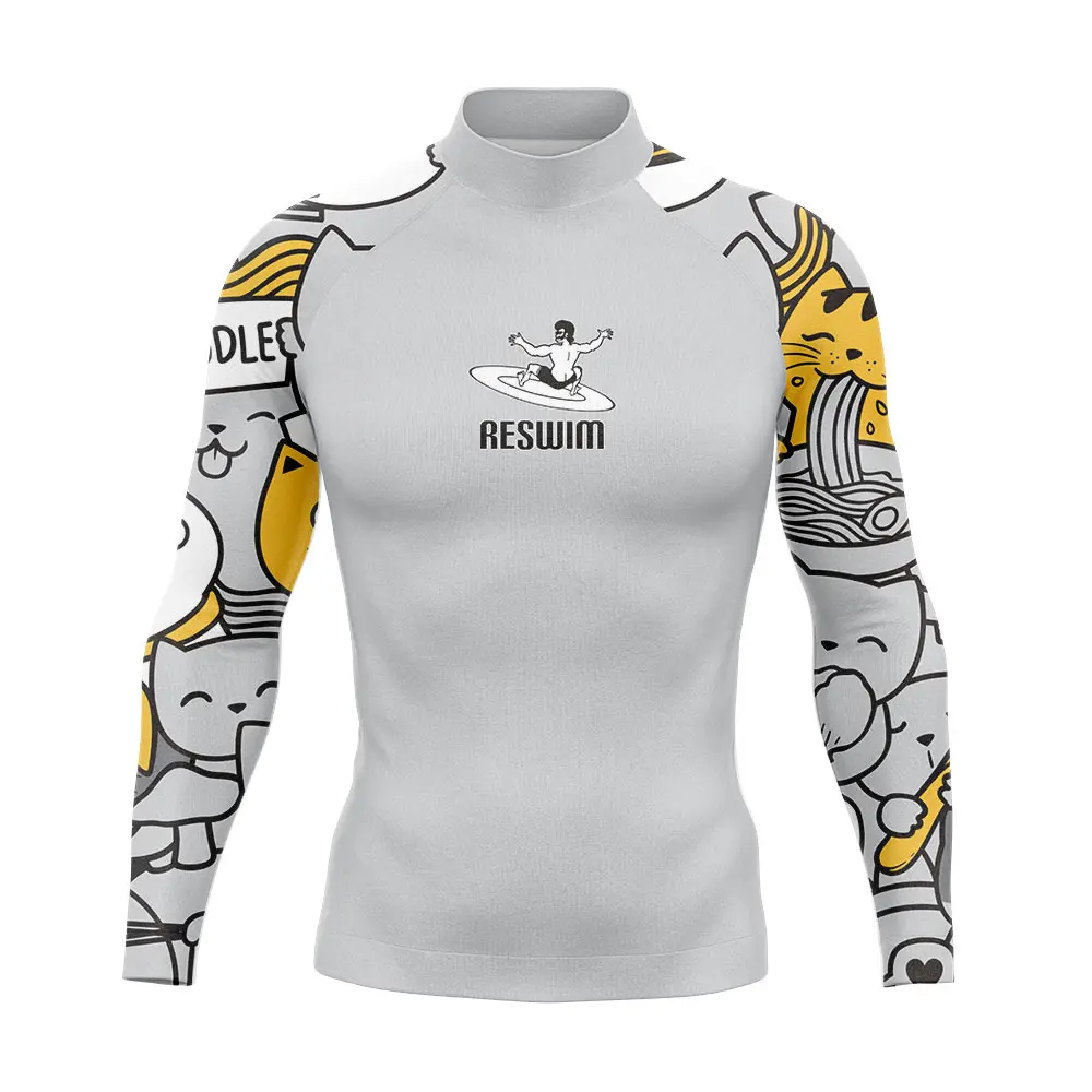 Men's Rash Guards Surfing Diving Suit Swimwear Long Sleeve T-shirt UV Protection Swimsuit Swimming Surf Tight Shirts Gym Clothes