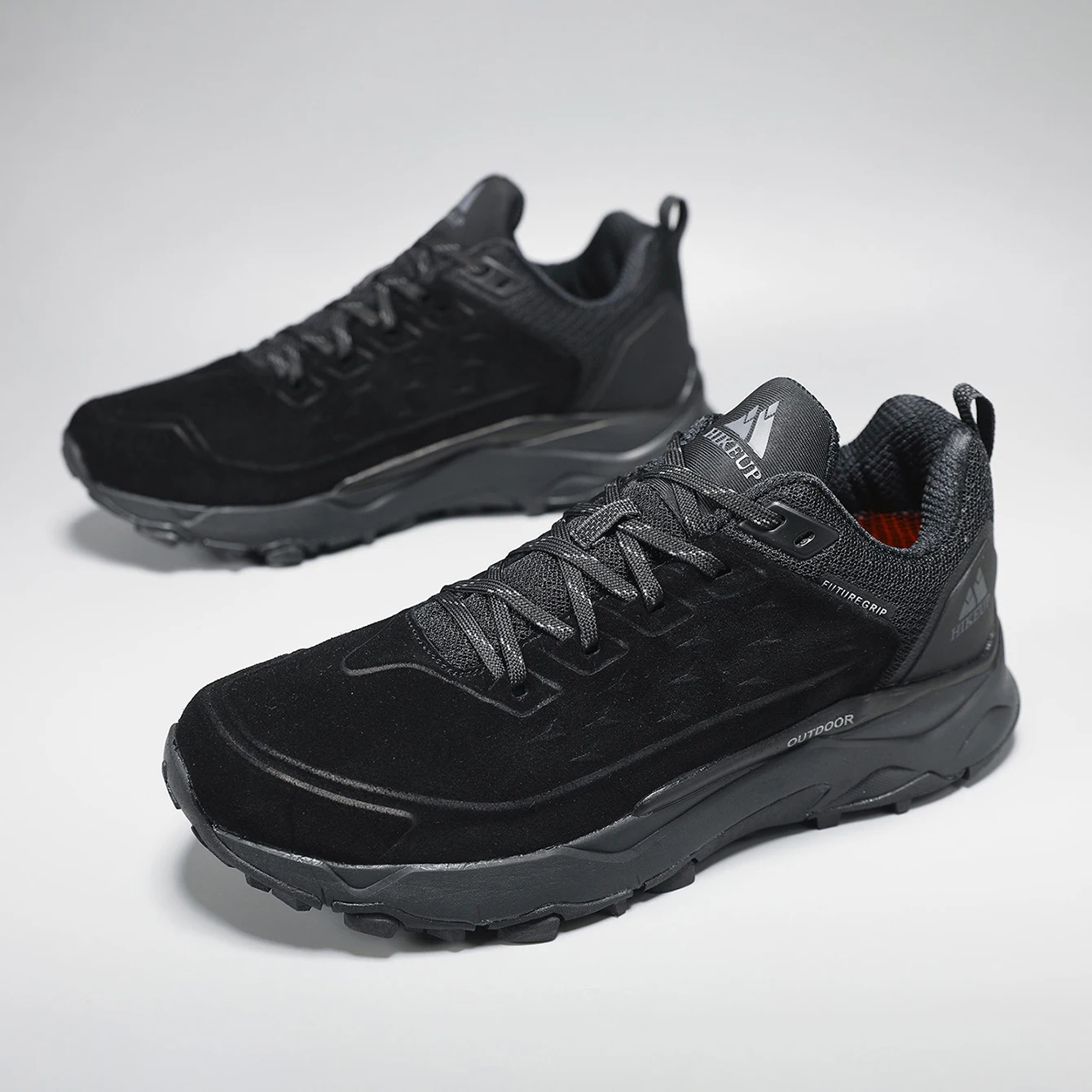 HIKEUP Latest Men's Hiking Shoes Wear-resistant Non-slip Outdoor Sneaker Rock Climbing Trekking Hunting Men Sports Suede Leather