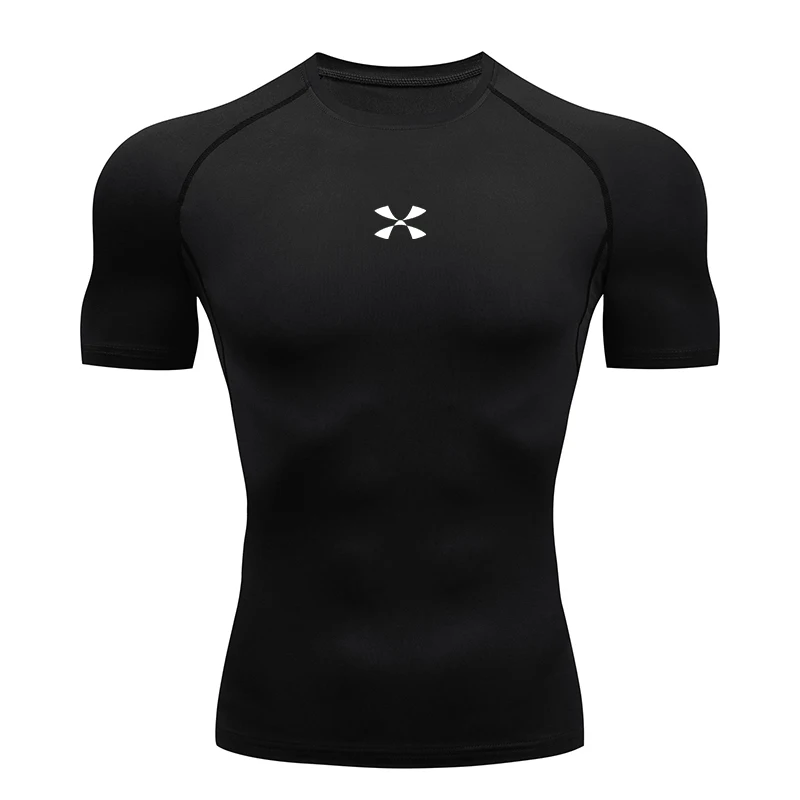 Compression T Shirt Men Summer Sportswear Running T-shirt Elastic Quick Dry Sport Tops Tee Athletic Gym Workout Shirts Men