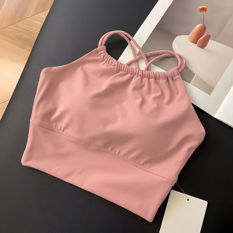 Women Back Cross Sports Bra Yoga Bra Anti-sweat Fitness Top Shockproof Gym Crop Top Push Up Sport Bra Gym Workout Top Female