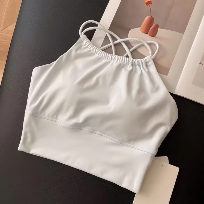 Women Back Cross Sports Bra Yoga Bra Anti-sweat Fitness Top Shockproof Gym Crop Top Push Up Sport Bra Gym Workout Top Female