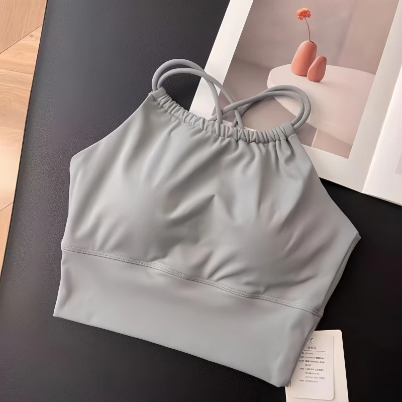 Women Back Cross Sports Bra Yoga Bra Anti-sweat Fitness Top Shockproof Gym Crop Top Push Up Sport Bra Gym Workout Top Female
