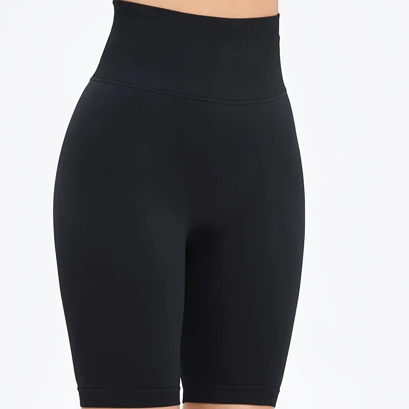 Seamless Three-Point Fitness Shorts Women High Waist Peach Buttock Lifting Sports Yoga Shorts