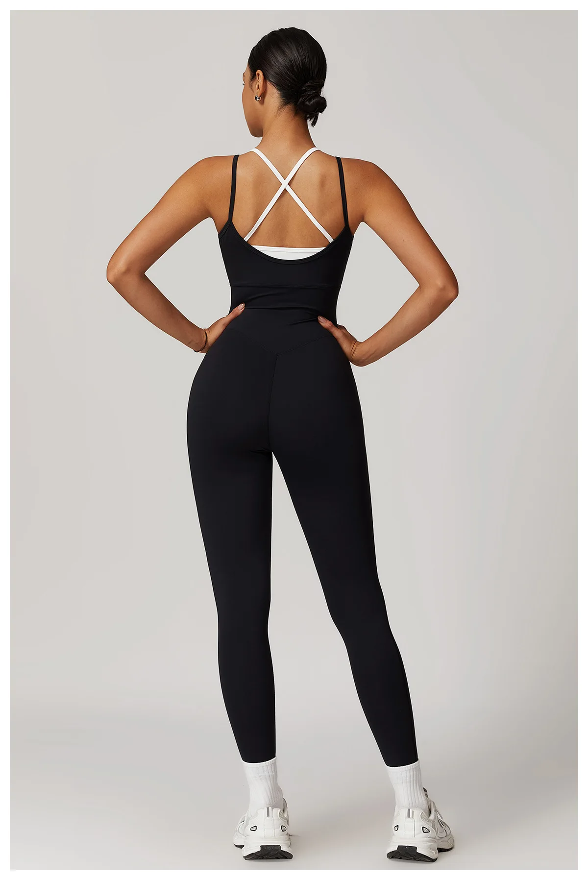 Color Blocked Jumpsuit Gym Set Women Yoga Suit Back Cross Sportswear Women Sports Jumpsuit Fitness Rompers Workout Bodysuits