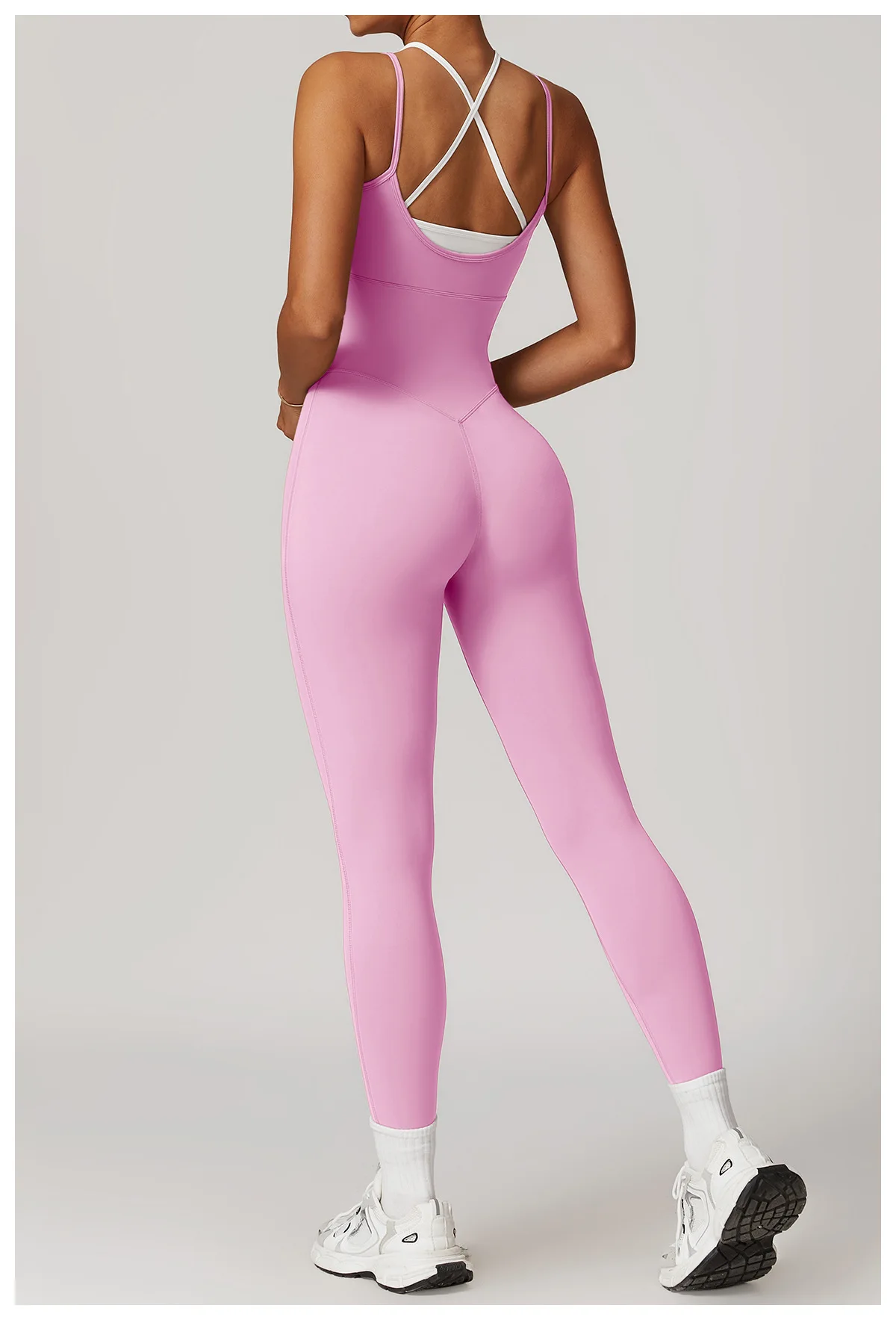 Color Blocked Jumpsuit Gym Set Women Yoga Suit Back Cross Sportswear Women Sports Jumpsuit Fitness Rompers Workout Bodysuits