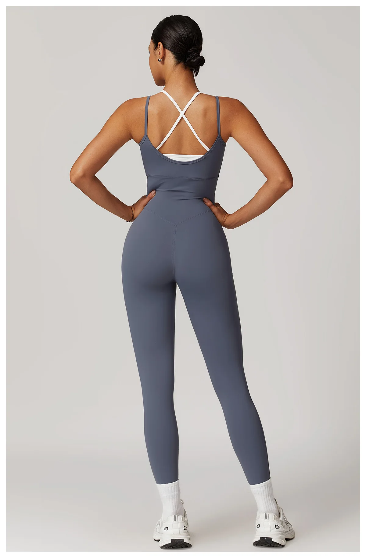 Color Blocked Jumpsuit Gym Set Women Yoga Suit Back Cross Sportswear Women Sports Jumpsuit Fitness Rompers Workout Bodysuits