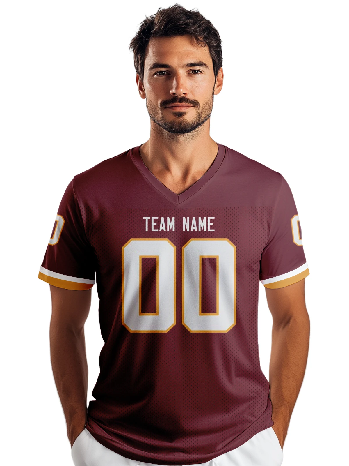 Custom Burgundy White American Football Jersey Personalized Printed Team Name Number Men Women Youth Kids Uniform Fans Gift