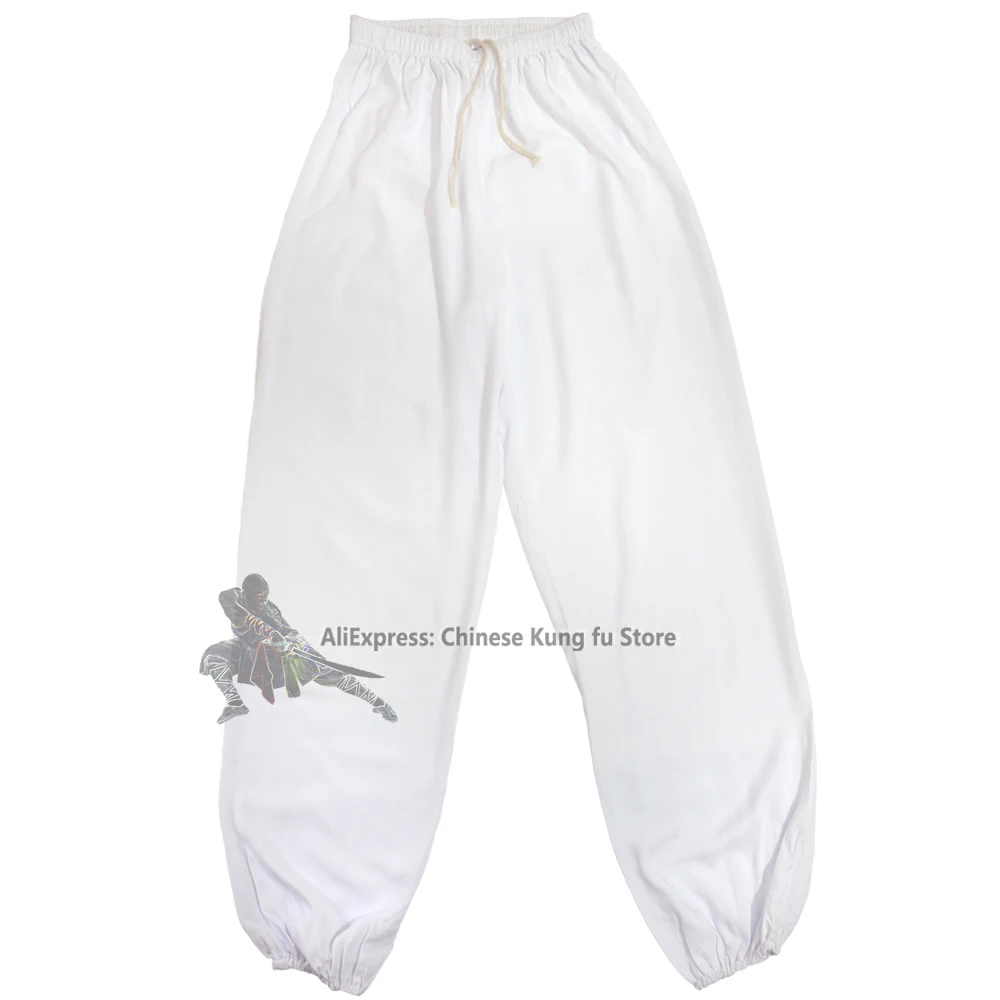Men's Women's Cotton Kung Fu Pants Martial Arts Wing Chun Tai Chi Trousers Yoga Qigong Meditation Clothing