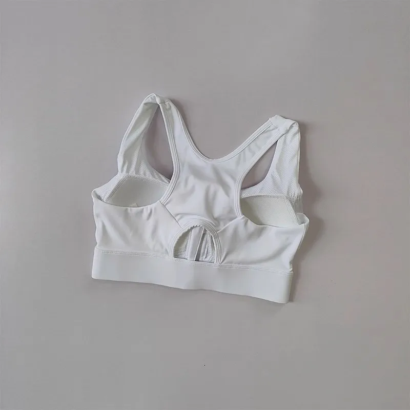 Women's High Shockproof Sports Bra with Front Zipper Quick Dry Yoga Top Running Vest Adjustable Fitness Gym Underwear