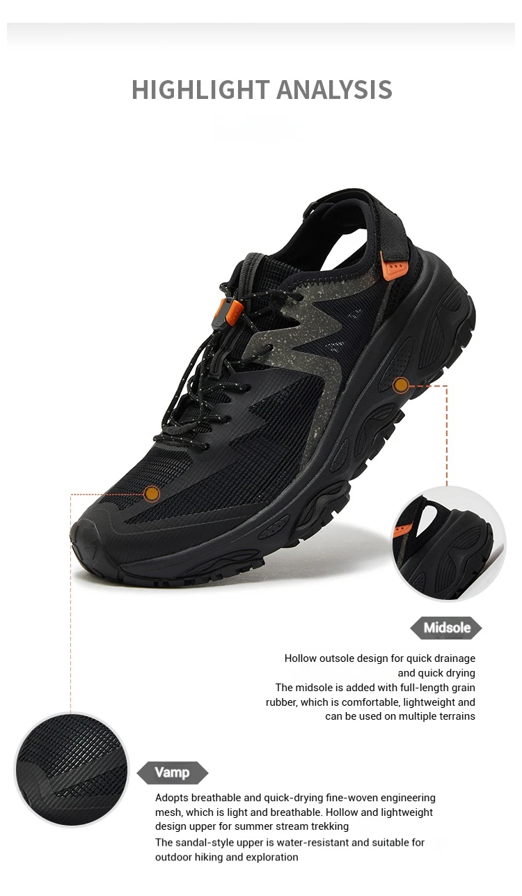 361 Degrees Outdoor Upstream Water Trekking Non-slip Shoes Breathable Beach Wading Shoes Mountain Sneakers For Men 672522255