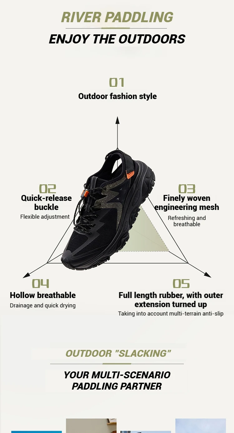 361 Degrees Outdoor Upstream Water Trekking Non-slip Shoes Breathable Beach Wading Shoes Mountain Sneakers For Men 672522255