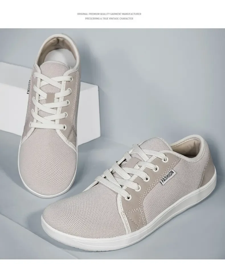Men's Shoes and Sports Shoes Wide Toe Barefoot Casual Plus Size Wide Last Fashionable Canvas Black Flat Bottomed Board Shoes