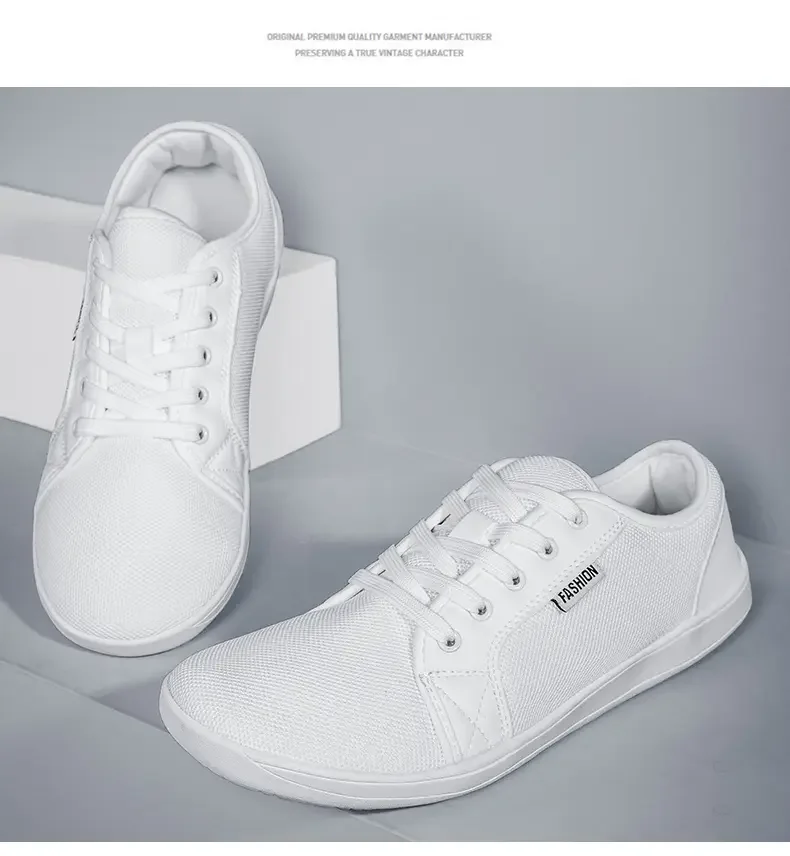 Men's Shoes and Sports Shoes Wide Toe Barefoot Casual Plus Size Wide Last Fashionable Canvas Black Flat Bottomed Board Shoes