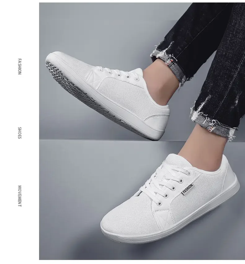 Men's Shoes and Sports Shoes Wide Toe Barefoot Casual Plus Size Wide Last Fashionable Canvas Black Flat Bottomed Board Shoes