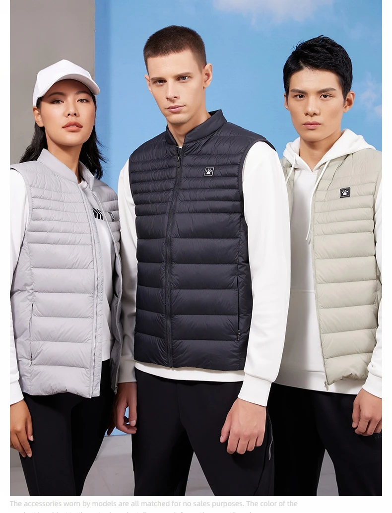 KELME Men's Sports Down Vest Winter Warm and Windproof Football Training Coat Outdoor Running Camping Hiking Top