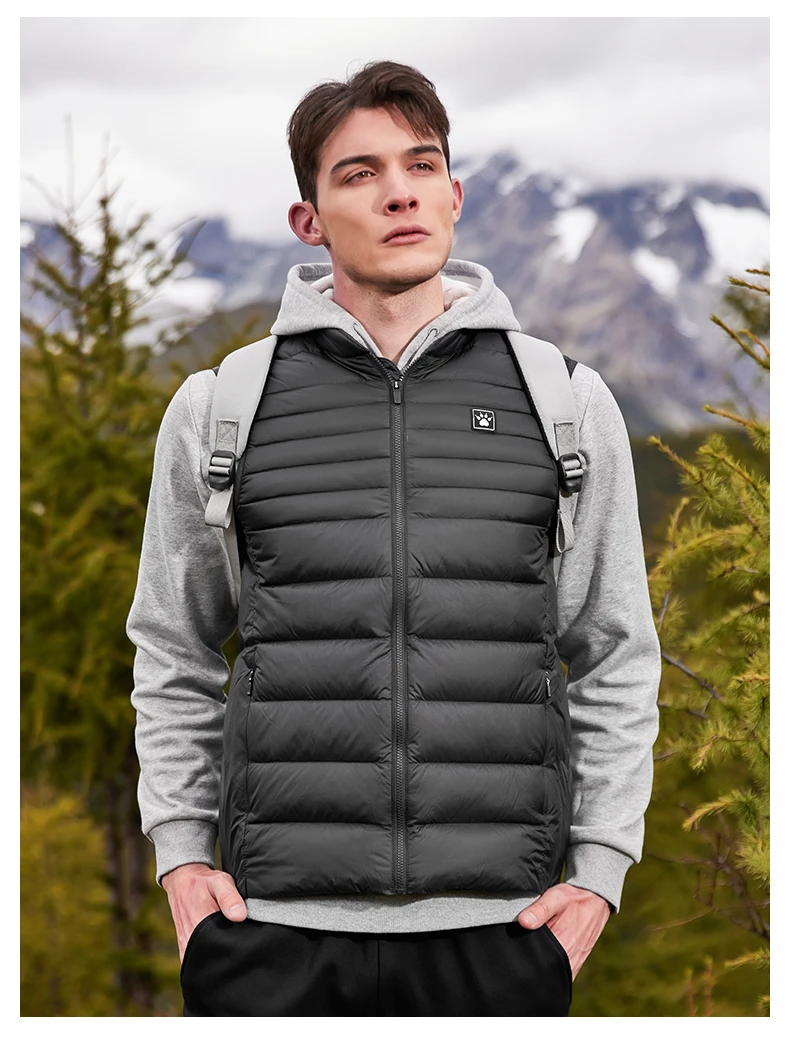 KELME Men's Sports Down Vest Winter Warm and Windproof Football Training Coat Outdoor Running Camping Hiking Top
