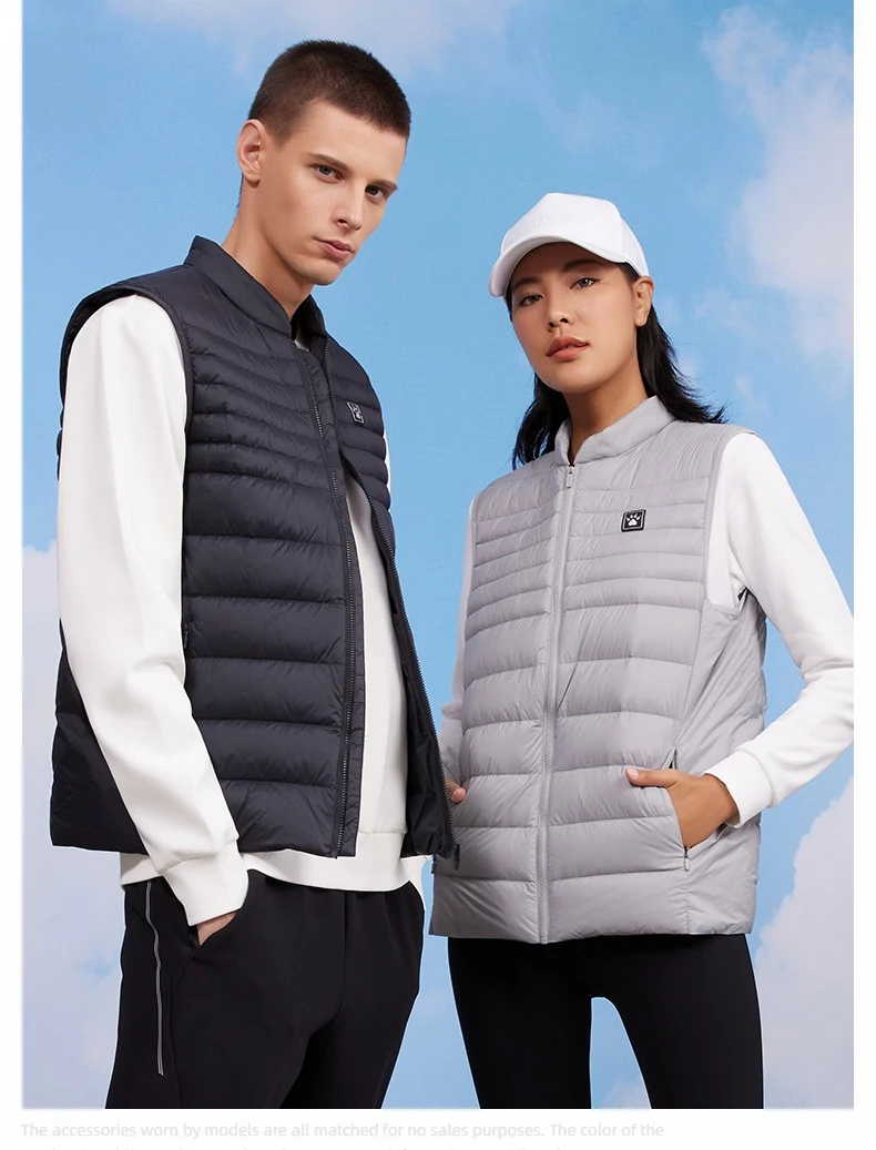 KELME Men's Sports Down Vest Winter Warm and Windproof Football Training Coat Outdoor Running Camping Hiking Top