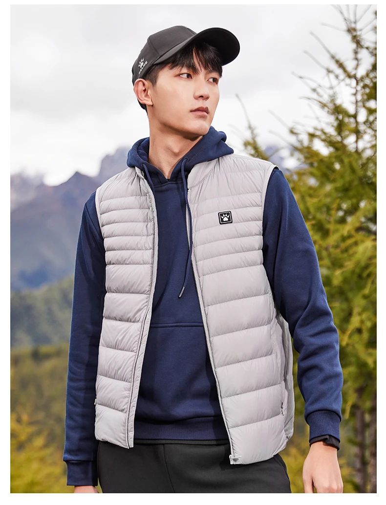 KELME Men's Sports Down Vest Winter Warm and Windproof Football Training Coat Outdoor Running Camping Hiking Top