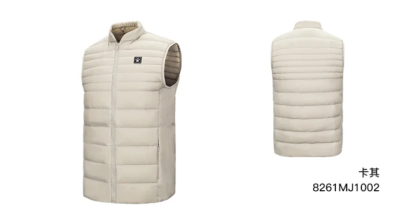 KELME Men's Sports Down Vest Winter Warm and Windproof Football Training Coat Outdoor Running Camping Hiking Top