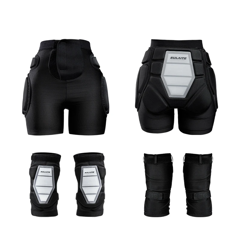 3D Protective Padded Shorts Butt Pad Shorts EVA Silicone Gear Guard With Knee Pads for Cycling Snowboarding Skating