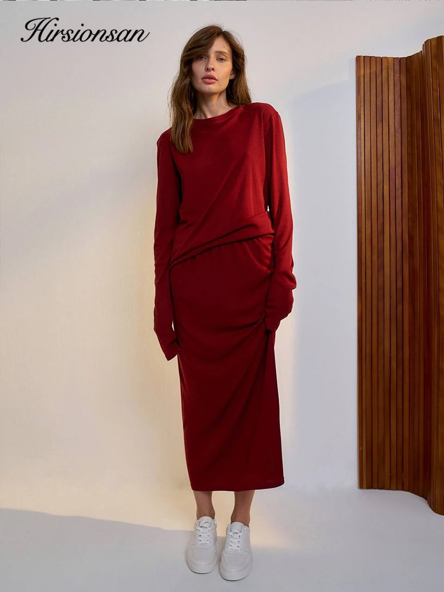 Hirsionsan 2025 Modal Soft Loose Sets Women Casual Two Pieces Short Sleeve T Shirts & High Waist Long Pants Outfits Tracksuit