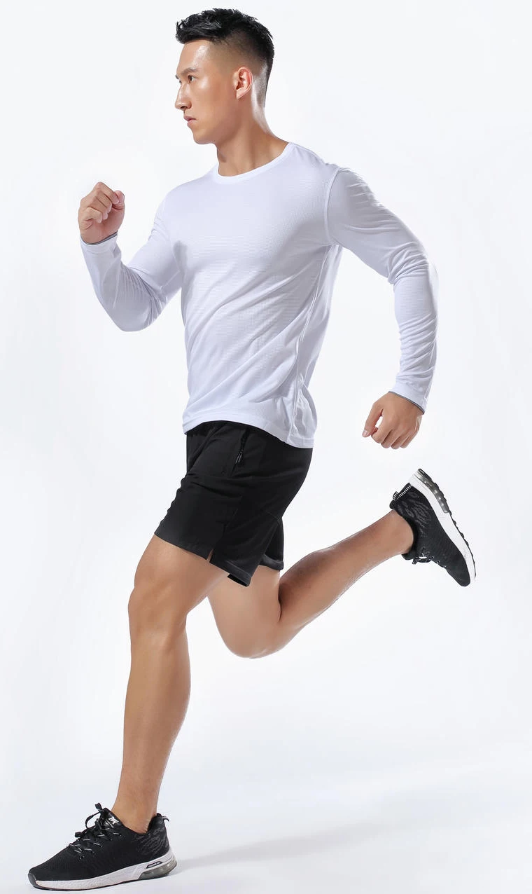 Men Running Sport Shirts Tops Long Sleeve Plus Size Tees Dry Fit Breathable Training Clothes Gym Sportswear Fitness Sweatshirts