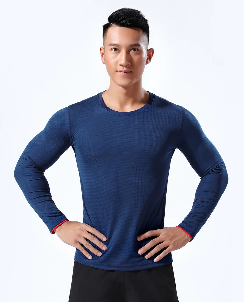 Men Running Sport Shirts Tops Long Sleeve Plus Size Tees Dry Fit Breathable Training Clothes Gym Sportswear Fitness Sweatshirts