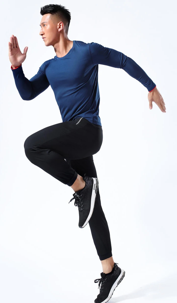 Men Running Sport Shirts Tops Long Sleeve Plus Size Tees Dry Fit Breathable Training Clothes Gym Sportswear Fitness Sweatshirts