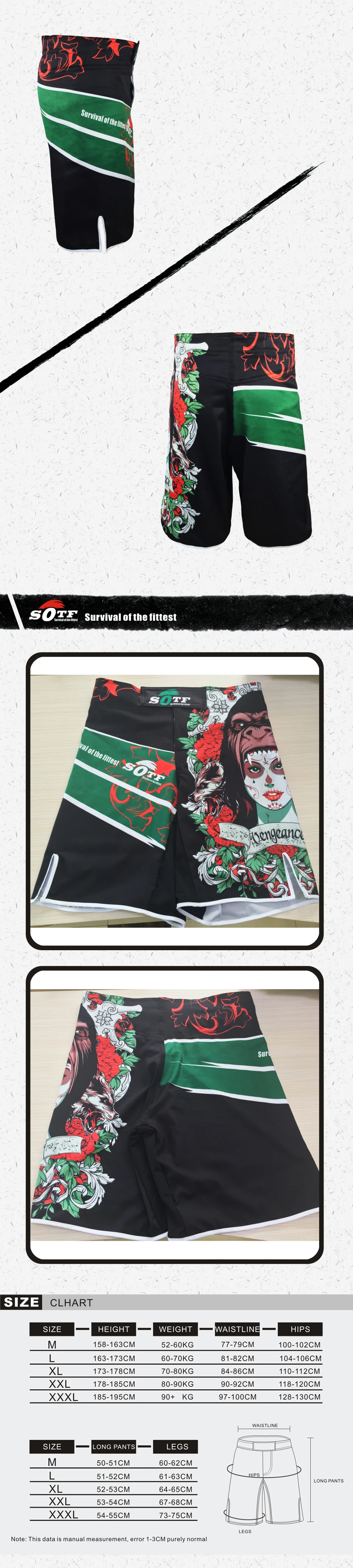 SOTF mma boxing muay thai kick pretorian shorts mma crossfit shorts kick boxing shorts cheap mma shorts kickboxing crossfit