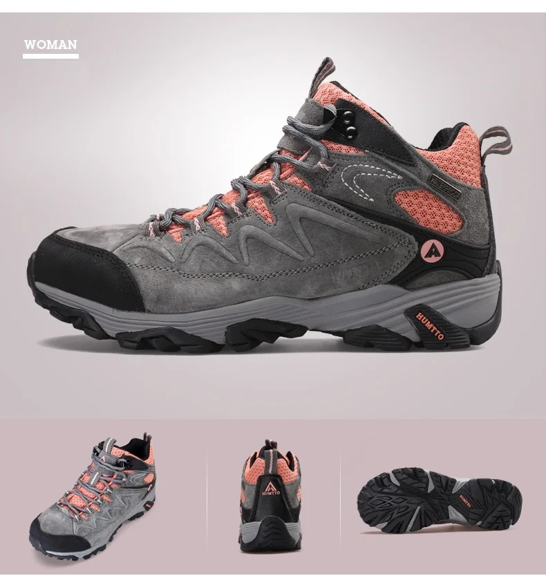 HUMTTO Waterproof Sneakers for Men Hiking Shoes Leather Trekking Boots Women Camping Hunting Mens Mountain Tactical Ankle Boots