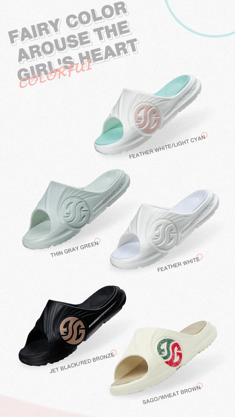 361 Degrees Women AG Outdoor Sports Thick-Soled Outerwear Beach Casual Sandals Slippers Sports Wear Couple Slippers 682126702F