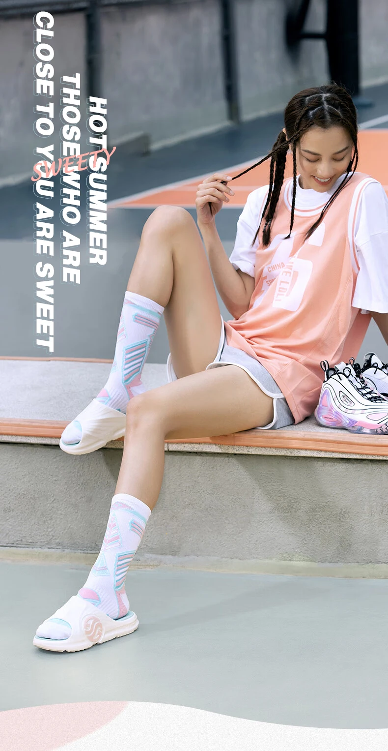 361 Degrees Women AG Outdoor Sports Thick-Soled Outerwear Beach Casual Sandals Slippers Sports Wear Couple Slippers 682126702F