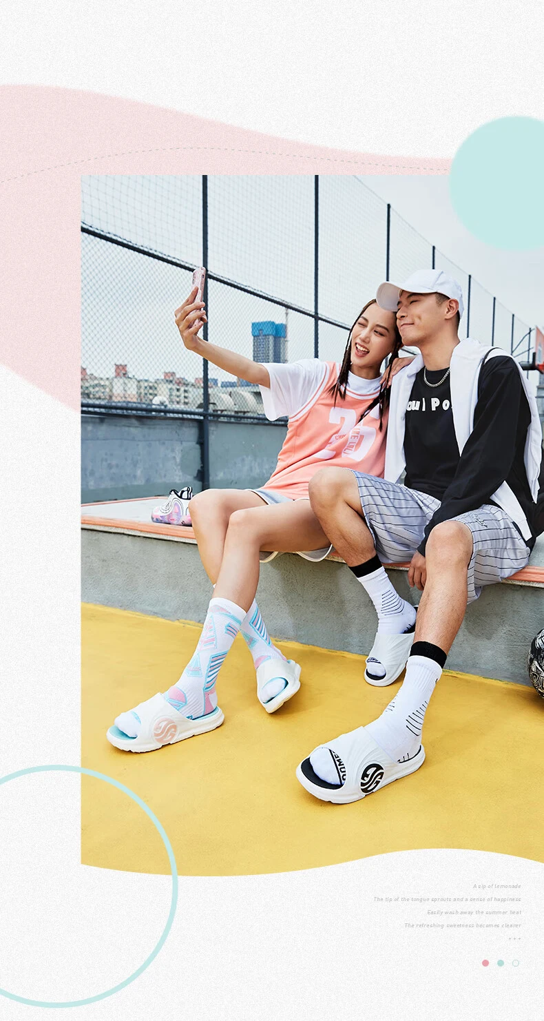 361 Degrees Women AG Outdoor Sports Thick-Soled Outerwear Beach Casual Sandals Slippers Sports Wear Couple Slippers 682126702F