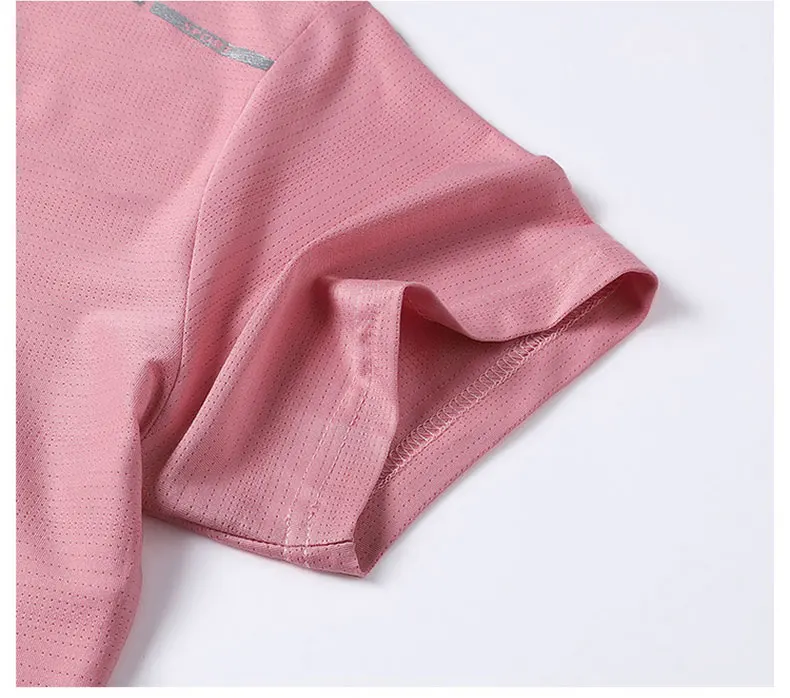 Women Running T-Shirt Reflective High Elastic Breathable Running Sports T-Shirt Summer Quick-Drying Ice Silk Cool Short Sleeves