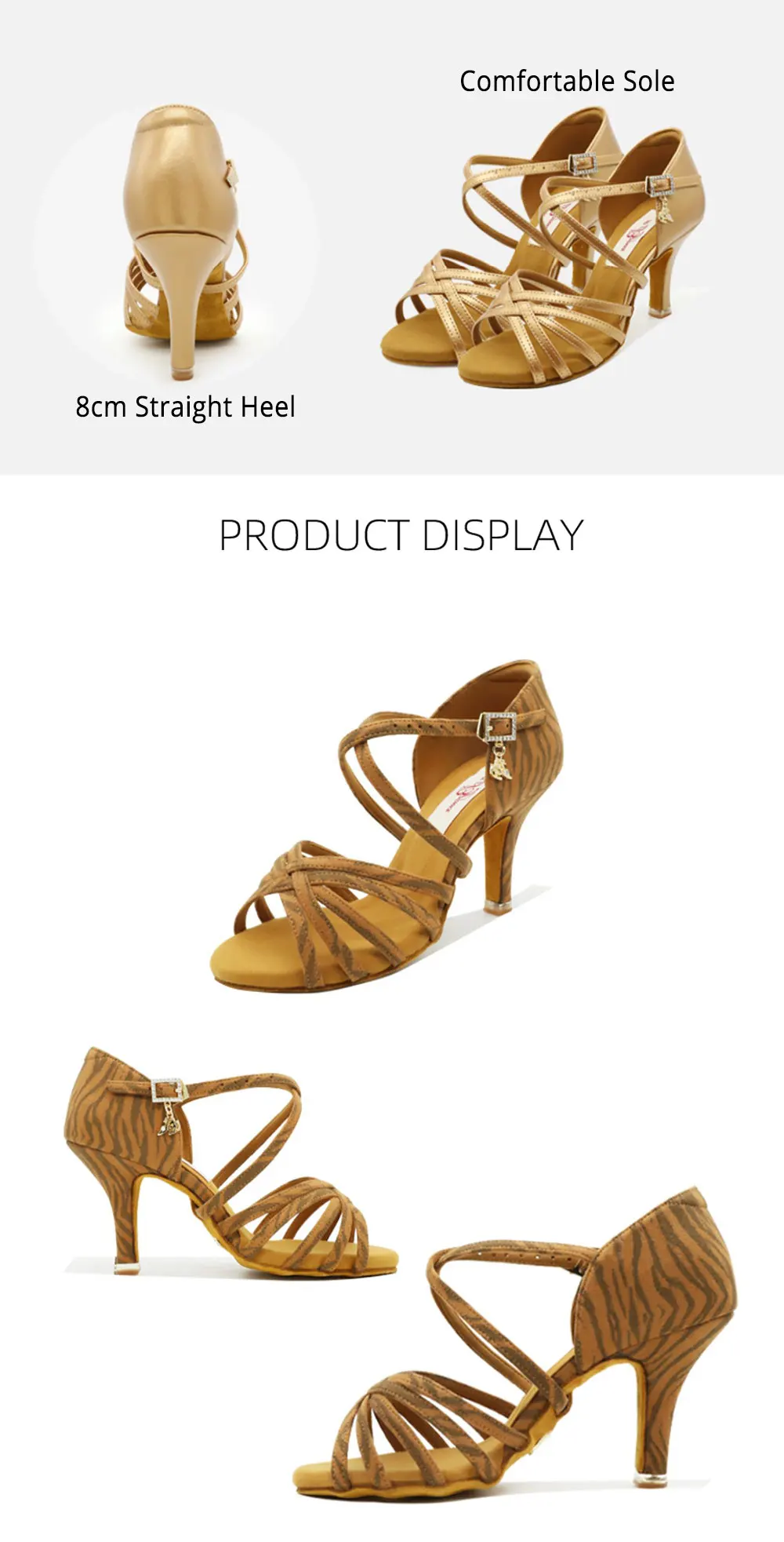 BD Dance Women Latin Dance Shoes Just BD216 High Heel Genuine Leather Laday Sandal Dancing Shoes