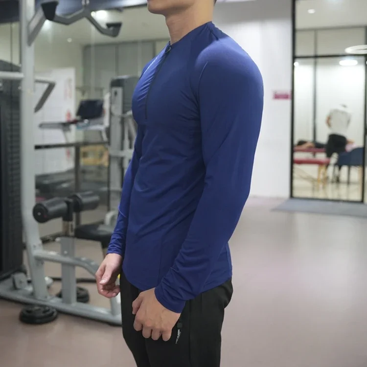Men's Fitness Sports T-shirt Running Compression Tops Muscle Fit Shirts Long Sleeve Sweatshirt Jogging Breathable Activewear