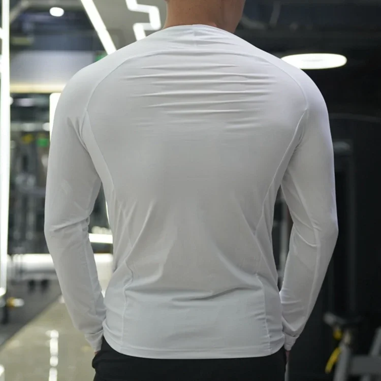 Men's Fitness Sports T-shirt Running Compression Tops Muscle Fit Shirts Long Sleeve Sweatshirt Jogging Breathable Activewear