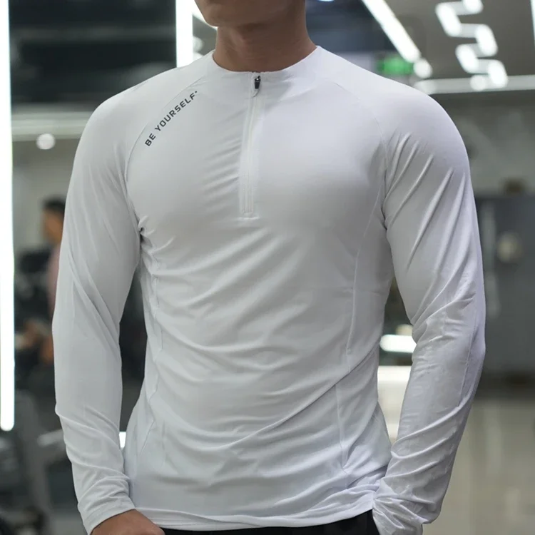 Men's Fitness Sports T-shirt Running Compression Tops Muscle Fit Shirts Long Sleeve Sweatshirt Jogging Breathable Activewear