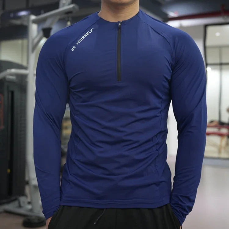Men's Fitness Sports T-shirt Running Compression Tops Muscle Fit Shirts Long Sleeve Sweatshirt Jogging Breathable Activewear